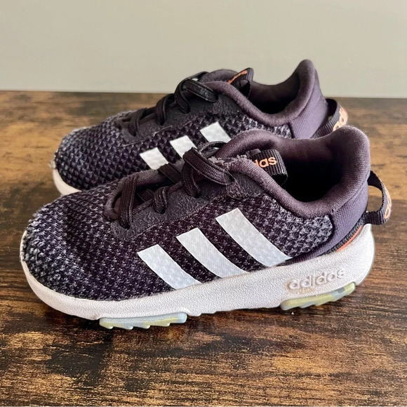 Adidas| Black/White Toddler Unisex Striped Racer Sneakers Shoes Size US 5 - Picture 3 of 6